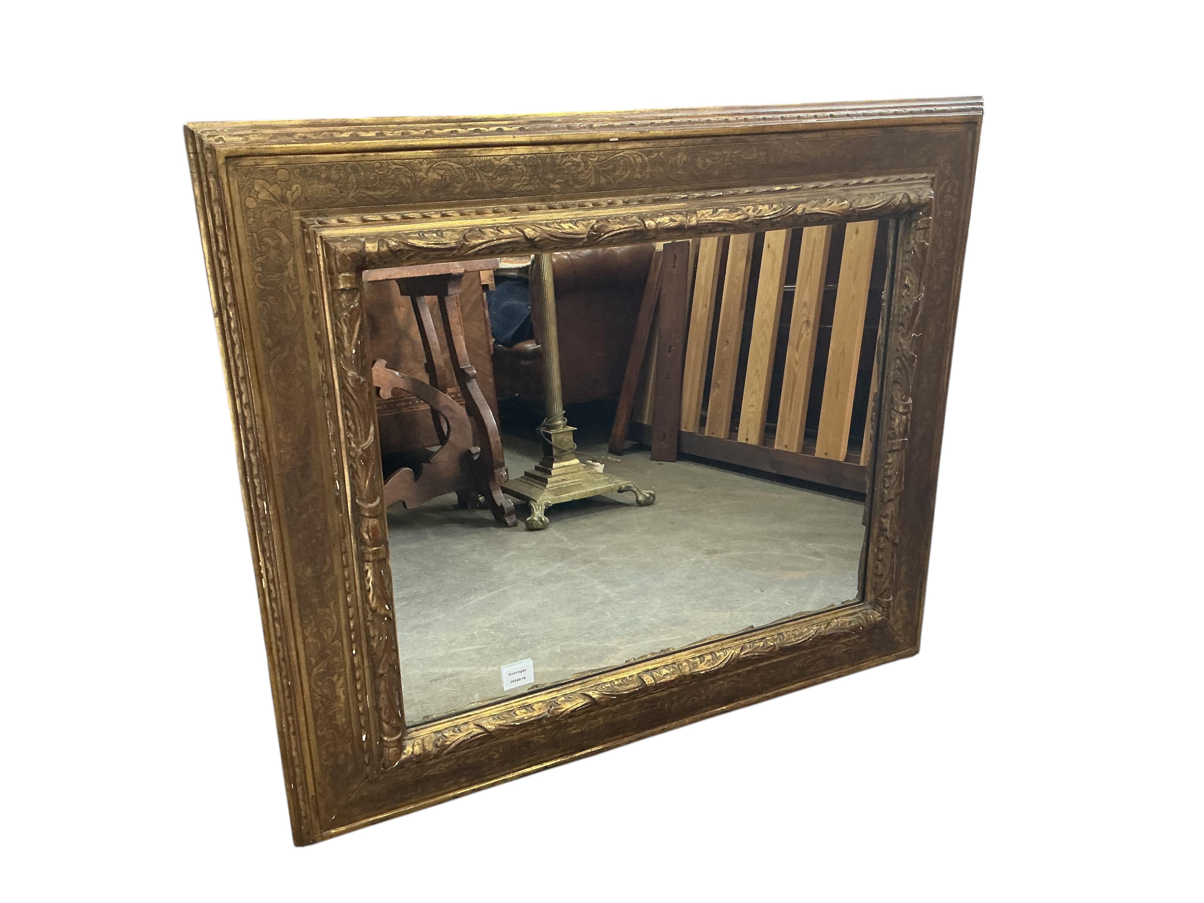 A Victorian style rectangular giltwood and composition wall mirror, width 97cm, height 84cm